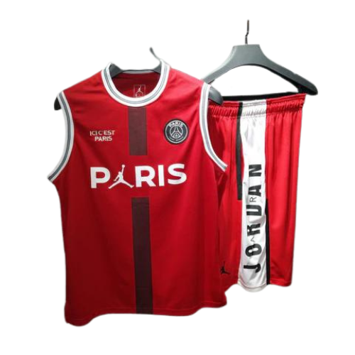 KIT MAILLOT SANS MANCHES + SHORT PSG X JORDAN ROUGE 2022/23