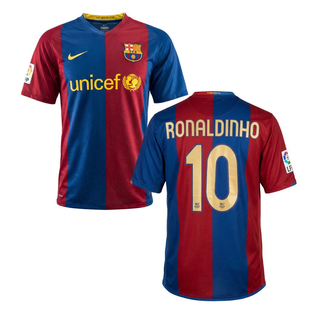 MAILLOT RÉTRO BARCELONA 2006/07 PERSONNALISATION RONALDINHO