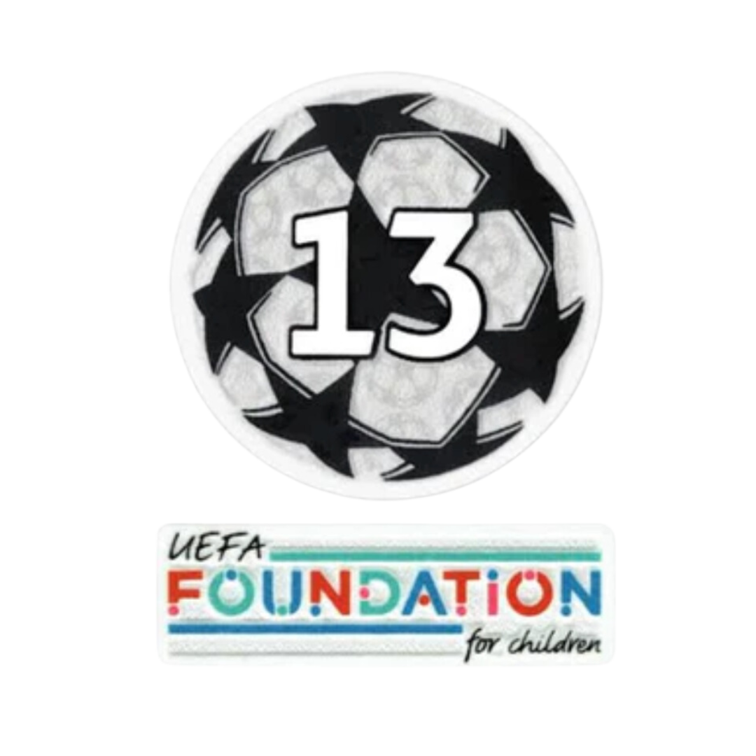 21-22 UCL STARBALL 13 FOIS VAINQUEUR + SET DE PATCHS UEFA FOUNDATION (REAL MADRID)