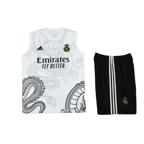 KIT DÉBARDEUR + SHORT ENTRAÎNEMENT REAL MADRID 2023/24 BLANC