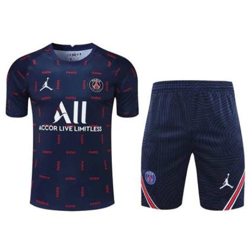 KIT MAILLOT + SHORT À DAMIER PSG X JORDAN 2021/22