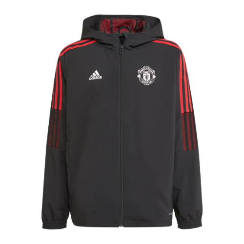 VESTE À CAPUCHE ZIPPÉE NOIR-ROUGE MANCHESTER UNITED 2021/22
