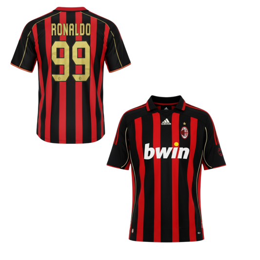 MAILLOT RÉTRO AC MILAN DOMICILE 2006-2007 + RONALDO 99
