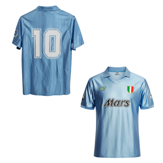 MAILLOT RÉTRO NAPOLI DOMICILE 1990-1991 + MARADONA 10