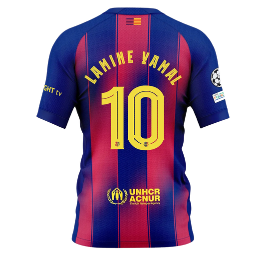 MAILLOT BARCELONA DOMICILE LAMINE YAMAL 2025/26 SANS PATCHES
