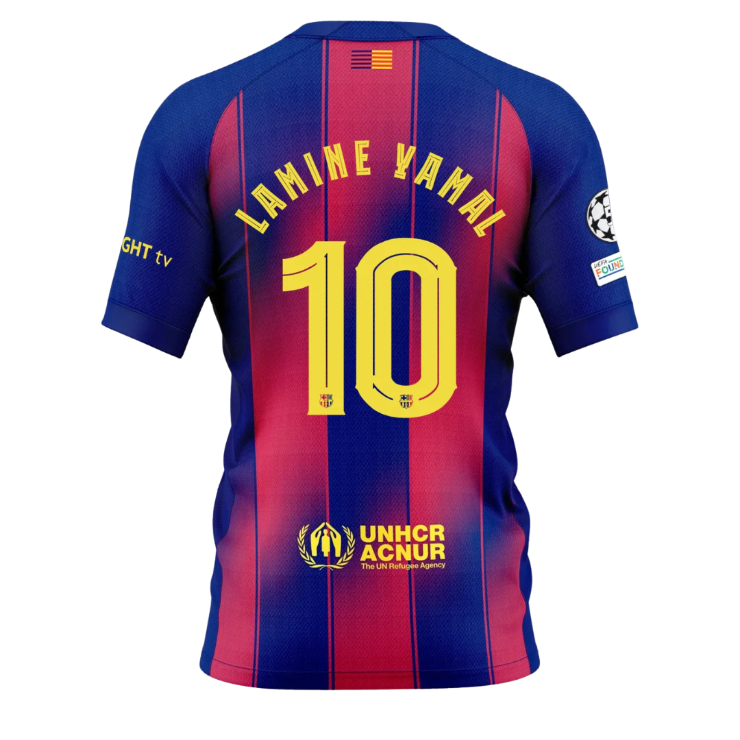 MAILLOT BARCELONA DOMICILE LAMINE YAMAL 2025/26 SANS PATCHES