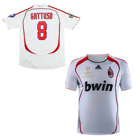 MAILLOT RÉTRO AC MILAN EXTÉRIEUR FINALE CHAMPIONS LEAGUE 2006-2007 + GATTUSO 8