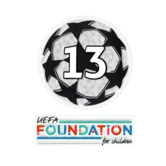21-22 UCL STARBALL 13 FOIS VAINQUEUR + SET DE PATCHS UEFA FOUNDATION (REAL MADRID)