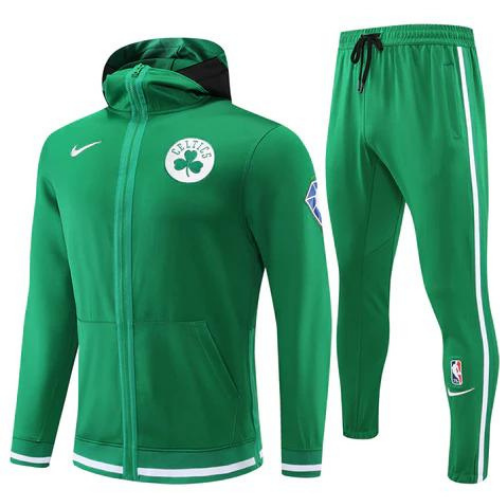 KIT VESTE ZIPPÉE À CAPUCHE NBA VERT CELTICS 2021/22