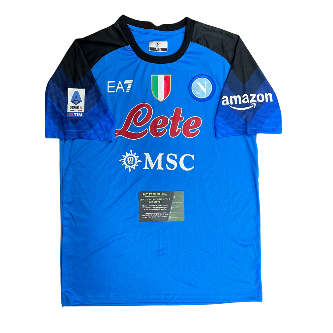 MAILLOT NAPOLI DOMICILE 2022/23 AVEC PATCH SCUDETTO, PATCH SERIE A ET PATCH UPBIT