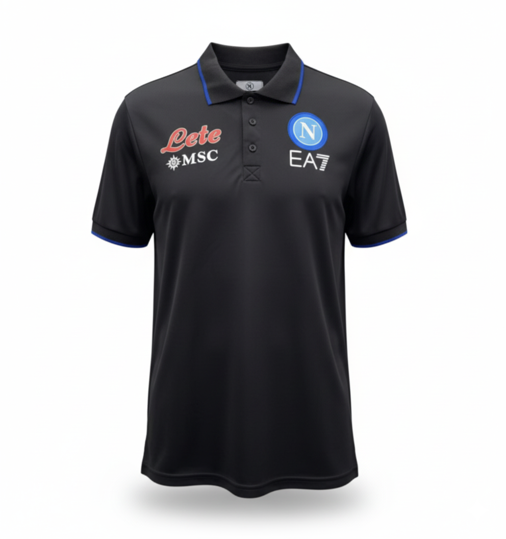 POLO MANCHES COURTES NOIRE NAPOLI 2023