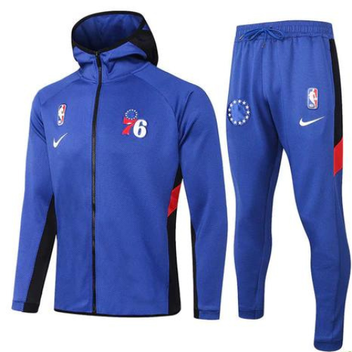 KIT VESTE ZIPPÉE À CAPUCHE + SURVÊTEMENT BLEU PHILADELPHIA 76ERS 2021/22