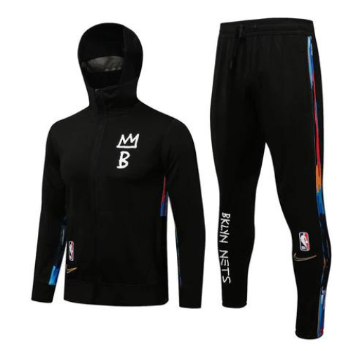 KIT NBA SWEAT + SURVÊTEMENT NOIR BROOKLYN NETS 2021/22