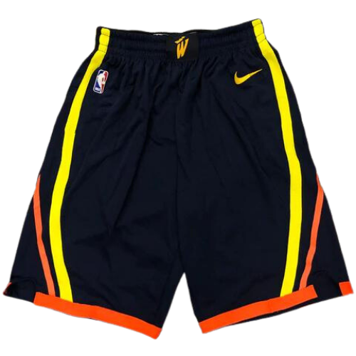 SHORT NBA NOIR-JAUNE-ORANGE WARRIORS 2021/22