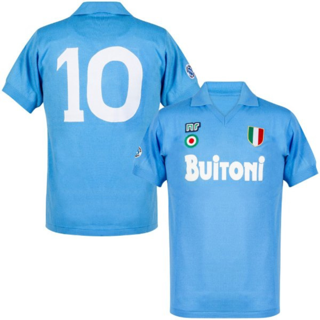 MAILLOT RÉTRO NAPOLI DOMICILE 1987-1988 + MARADONA 10