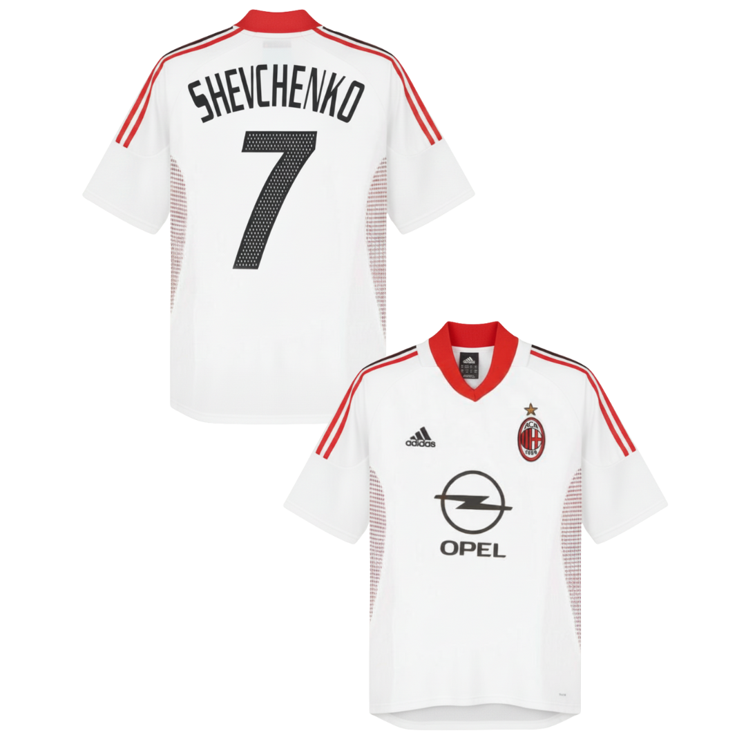 MAILLOT RÉTRO AC MILAN EXTÉRIEUR 2002-2003 + SHEVCHENKO 7