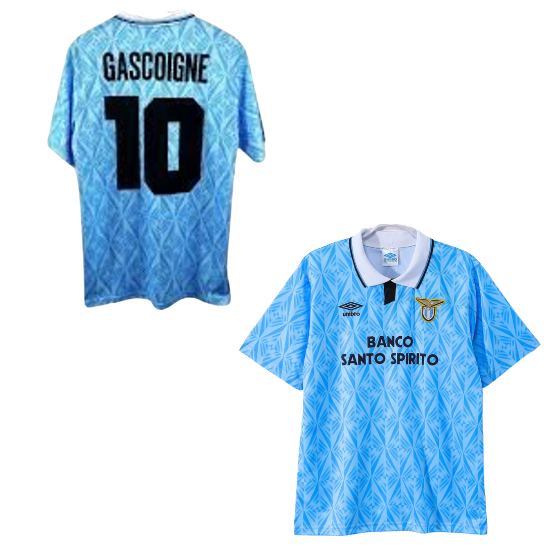 MAILLOT RÉTRO LAZIO DOMICILE 1991-1992 + GASCOIGNE 10