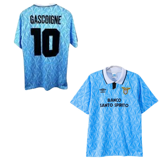 MAILLOT RÉTRO LAZIO DOMICILE 1991-1992 + GASCOIGNE 10
