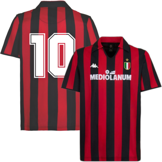 MAILLOT AC MILAN RÉTRO DOMICILE 1988-1989 + GULLIT 10