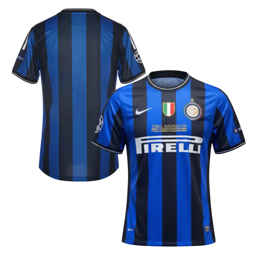 MAILLOT INTER RÉTRO TRIPLÉ 2009/2010 + TOUS LES PATCHES ET PERSONNALISATION INCLUS