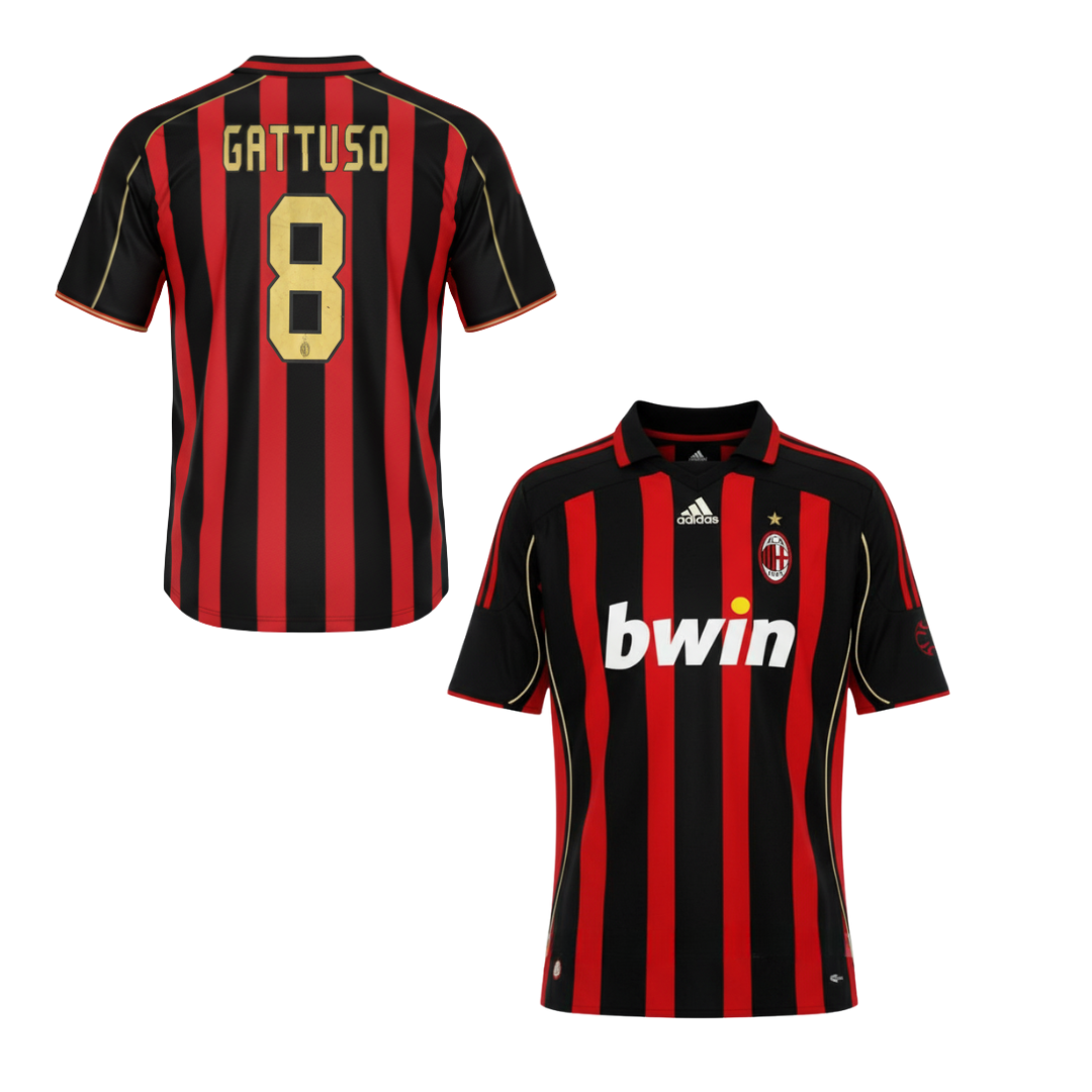 MAILLOT RÉTRO AC MILAN DOMICILE 2006-2007 + GATTUSO 8