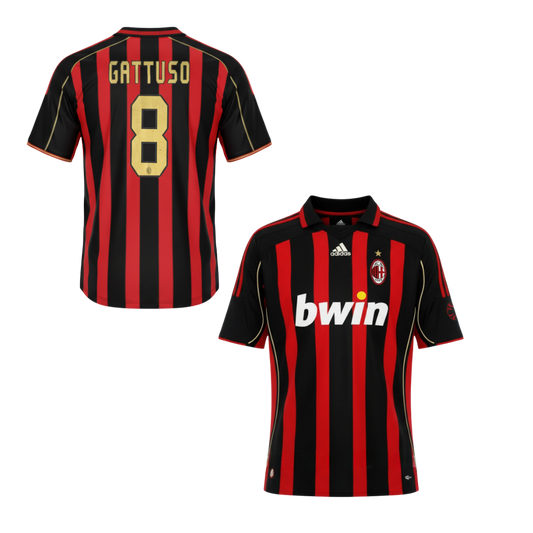 MAILLOT RÉTRO AC MILAN DOMICILE 2006-2007 + GATTUSO 8