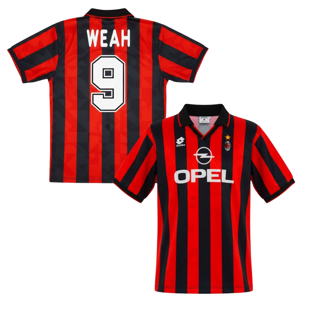 MAILLOT AC MILAN RÉTRO DOMICILE 1995-1996 + WEAH 9