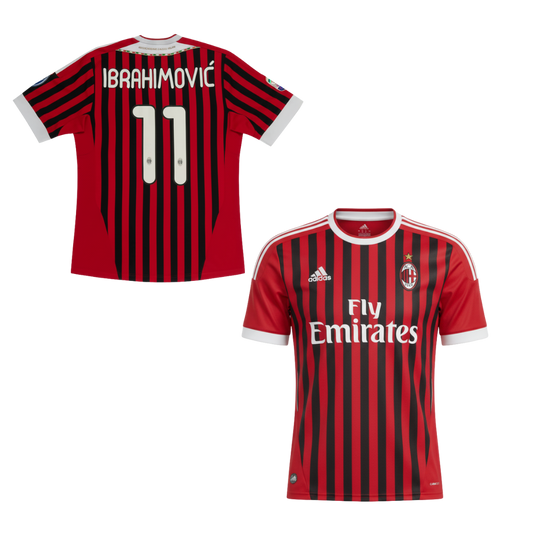 MAILLOT RÉTRO AC MILAN DOMICILE 2011-2012 + IBRAHIMOVIC 11