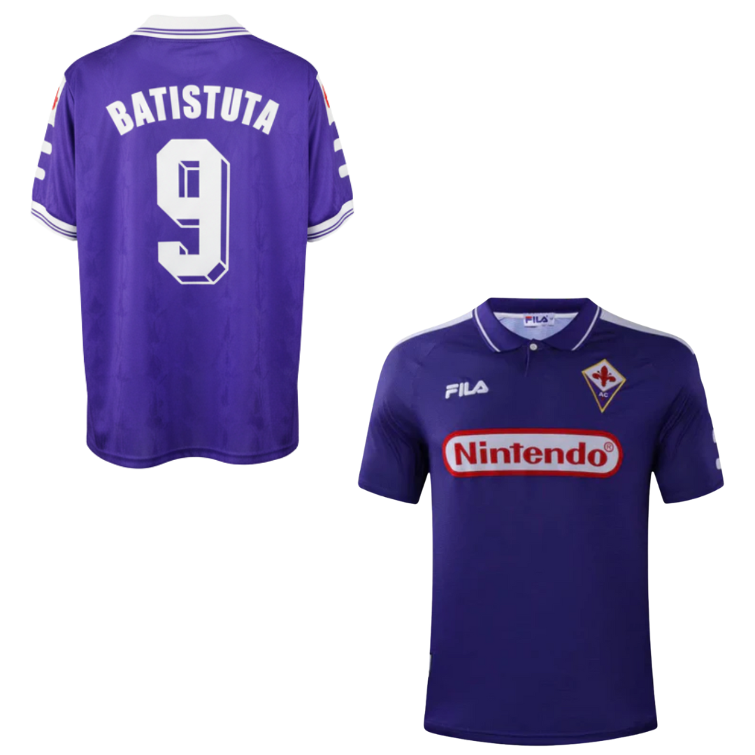 MAILLOT RÉTRO FIORENTINA DOMICILE 1998-1999 + BATISTUTA 9