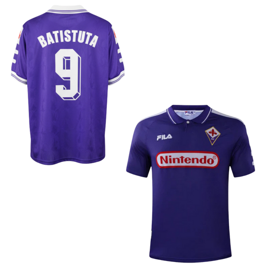 MAILLOT RÉTRO FIORENTINA DOMICILE 1998-1999 + BATISTUTA 9
