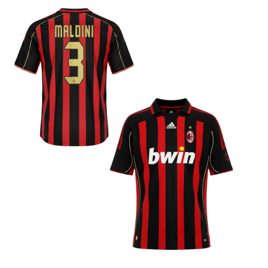 MAILLOT RÉTRO AC MILAN DOMICILE 2006-2007 + MALDINI 3