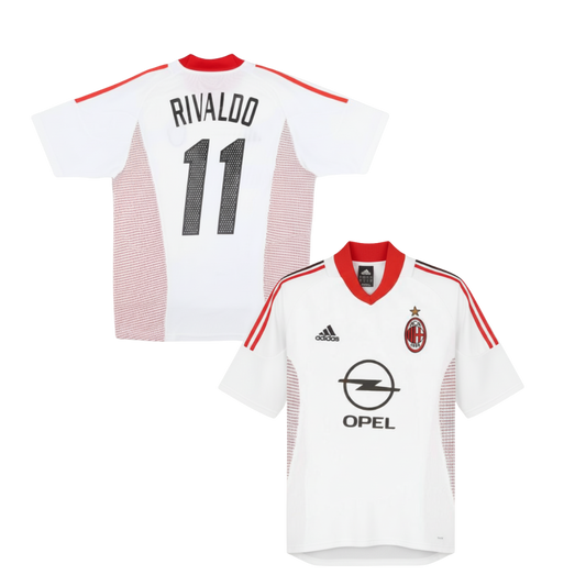 MAILLOT RÉTRO AC MILAN EXTÉRIEUR 2002-2003 + RIVALDO 11