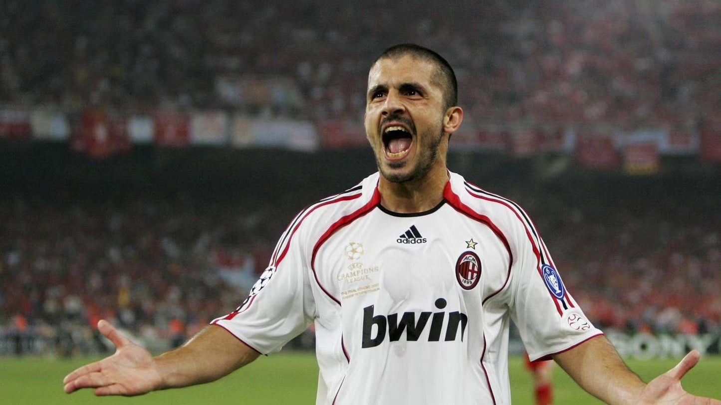 MAILLOT RÉTRO AC MILAN EXTÉRIEUR FINALE CHAMPIONS LEAGUE 2006-2007 + GATTUSO 8